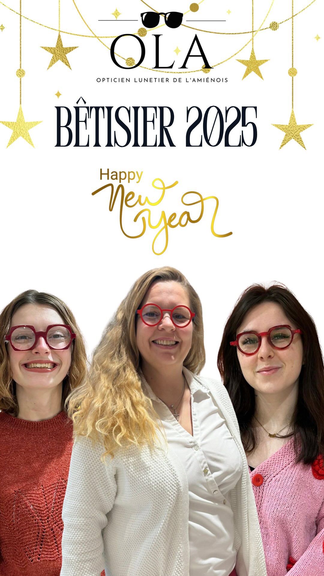 Merci 2025 ! 🎉

Une année remplie de fous rires, de moments inoubliables, de challenges relevés… et de quelques ratés (qu’on adore 😄).

Chez OLA, 2025 c’était surtout de la bonne humeur, une équipe soudée et toujours la même passion : prendre soin de votre regard 👓✨

On vous souhaite une merveilleuse année, remplie de sourires, de projets et d’une vision claire sur tout ce qui vous fait vibrer 🤍
Merci d’avoir partagé cette année à nos côtés… et rendez-vous en 2026 ! 

🥂 Bonne année à tous ! 🥂#amiens #lunettes #ola #humour #bonneannee